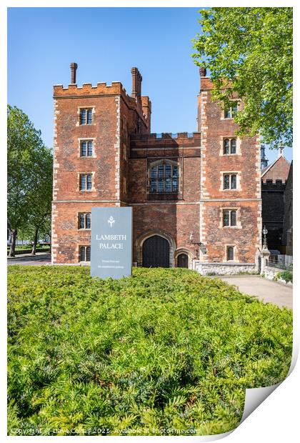 Lambeth Palace in Lambeth on London's South Bank, London, UK Print by Dave Collins