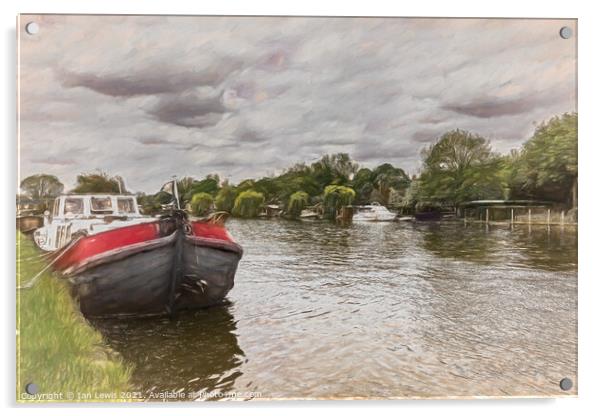 On The Thames Above Henley  Acrylic by Ian Lewis
