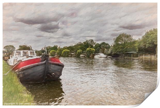 On The Thames Above Henley  Print by Ian Lewis