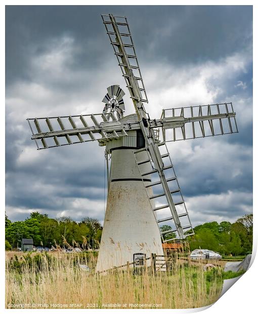 Thurne Dyke drainage Mill Print by Philip Hodges aFIAP ,