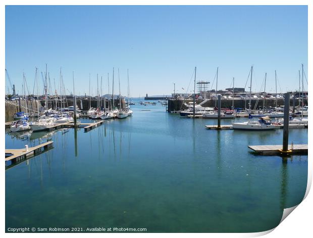 St Peter Port Harbour, Guernsey Print by Sam Robinson