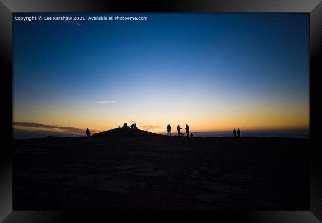 Waiting for the Sunrise atop Pen y Fan Framed Print by Lee Kershaw