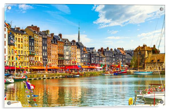 Port of Honfleur. Normandy Acrylic by Stefano Orazzini