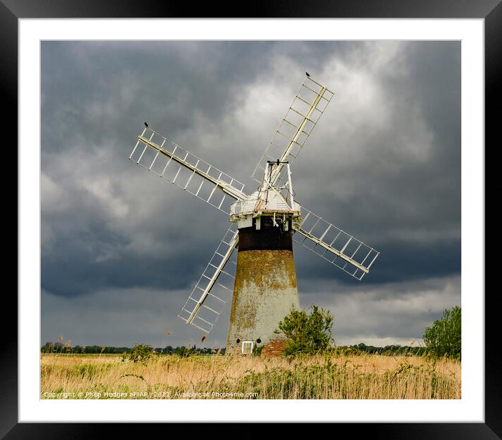 River Thurne Mill Framed Mounted Print by Philip Hodges aFIAP ,