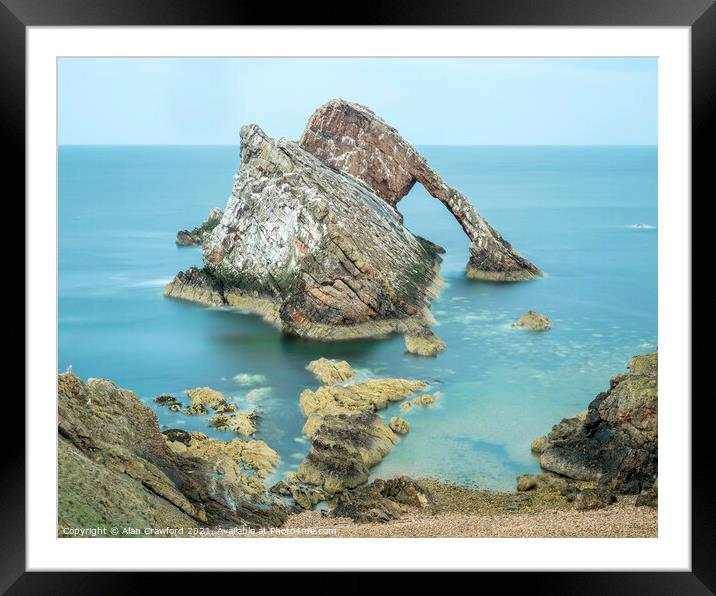 Bow Fiddle Rock at Portknockie, Scotland Framed Mounted Print by Alan Crawford