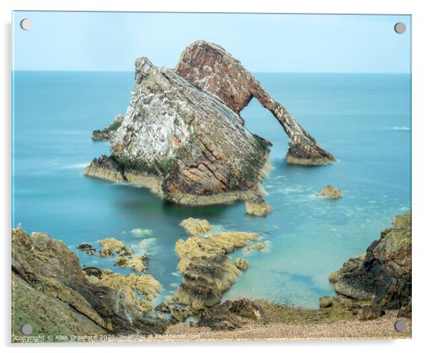 Bow Fiddle Rock at Portknockie, Scotland Acrylic by Alan Crawford