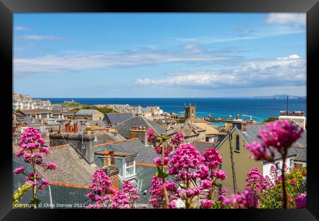 St. Ives in Cornwall, UK Framed Print by Chris Dorney