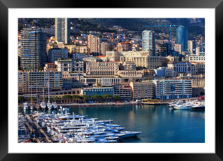 Monaco Monte Carlo Cityscape Framed Mounted Print by Artur Bogacki