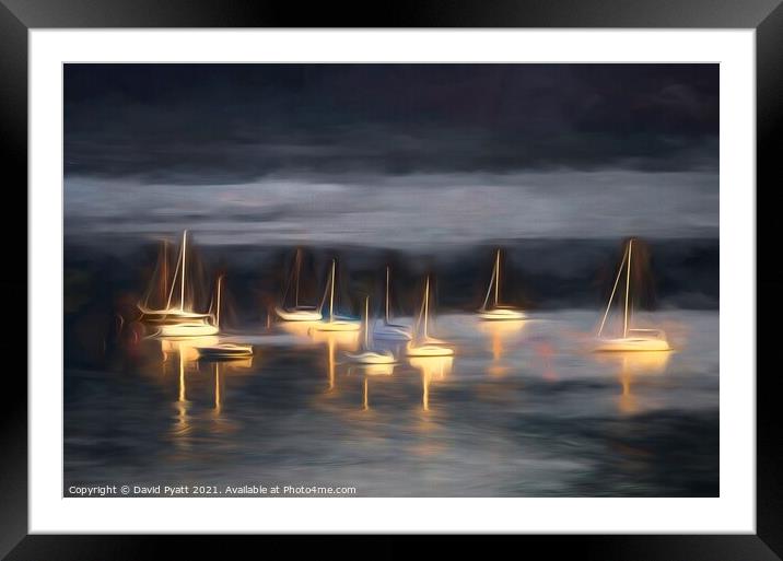 Lake Mondsee Boats Art Framed Mounted Print by David Pyatt