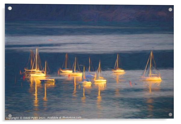 Lake Mondsee Boat Art Acrylic by David Pyatt