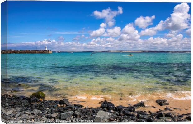St. Ives Bay in St. Ives, Cornwall Canvas Print by Chris Dorney