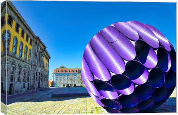 Eclipse structure in Porto in the historic center Canvas Print by Elijah Lovkoff