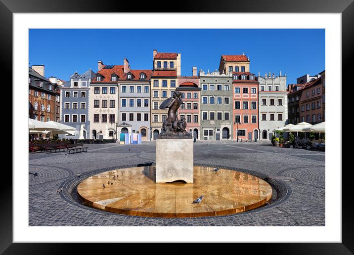 Old Town Market Square of Warsaw in Poland Framed Mounted Print by Artur Bogacki