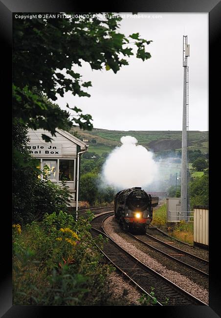 The Scarborough Flyer at Diggle Framed Print by JEAN FITZHUGH
