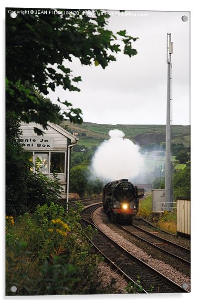 The Scarborough Flyer at Diggle Acrylic by JEAN FITZHUGH