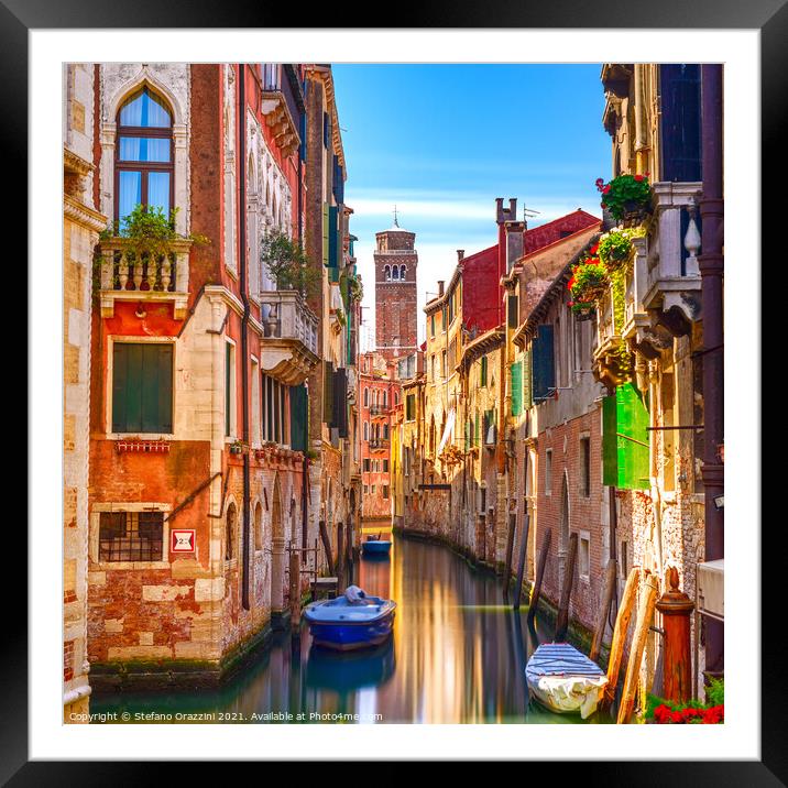Water Canal in Venice Framed Mounted Print by Stefano Orazzini