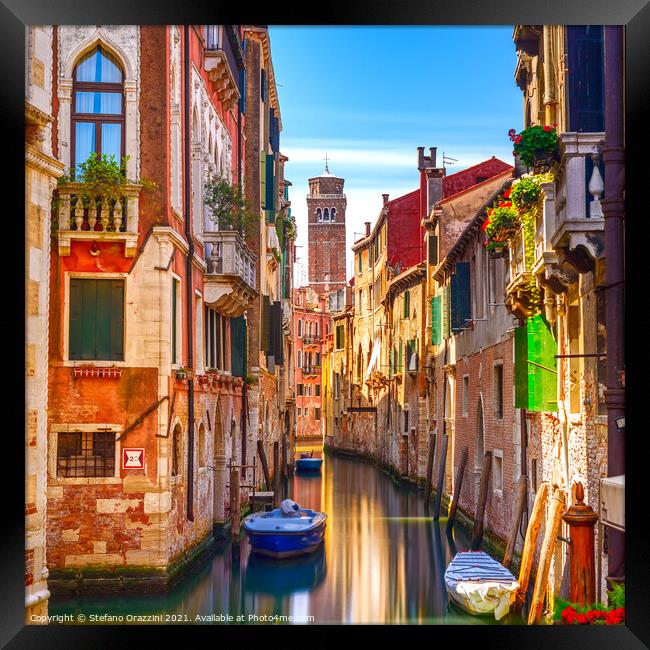 Water Canal in Venice Framed Print by Stefano Orazzini