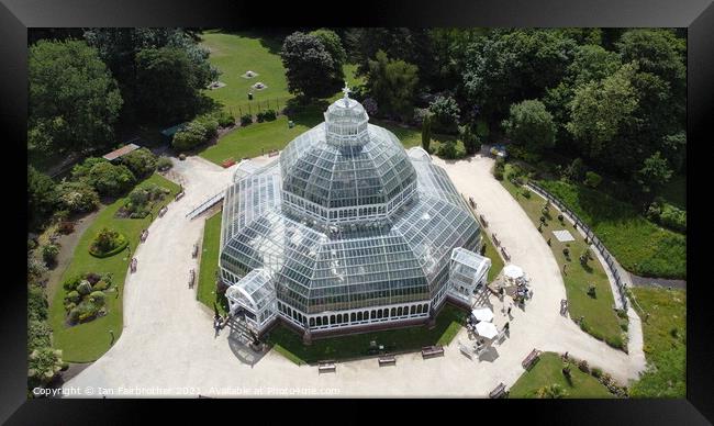 Palm House from the air  Framed Print by Ian Fairbrother