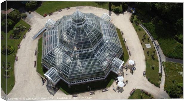 Palm House By Drone Canvas Print by Ian Fairbrother