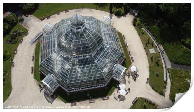 Palm House By Drone Print by Ian Fairbrother