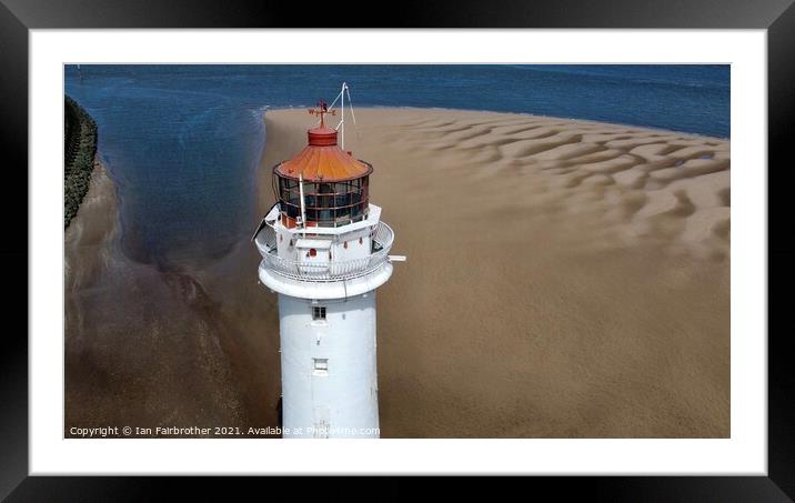  New Brighton lighthouse by air  Framed Mounted Print by Ian Fairbrother