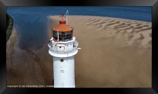  New Brighton lighthouse by air  Framed Print by Ian Fairbrother