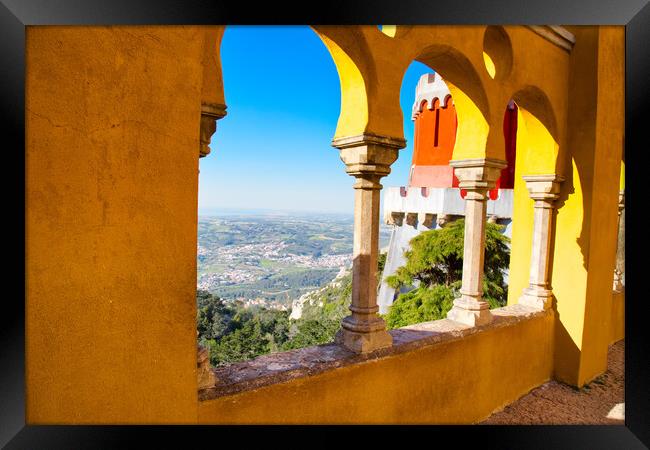 Scenic colorful Pena Palace in Sintra, Portugal Framed Print by Elijah Lovkoff
