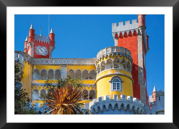 Scenic colorful Park and National Palace of Pena in Sintra, Portugal Framed Mounted Print by Elijah Lovkoff