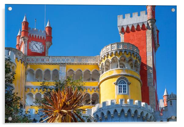 Scenic colorful Park and National Palace of Pena in Sintra, Portugal Acrylic by Elijah Lovkoff