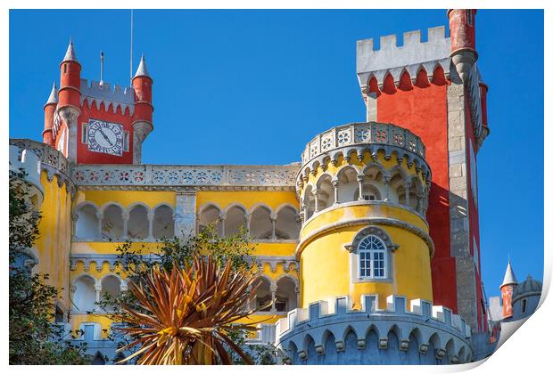Scenic colorful Park and National Palace of Pena in Sintra, Portugal Print by Elijah Lovkoff