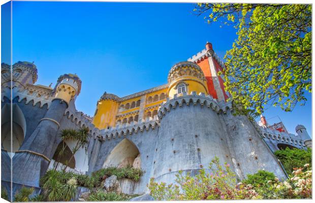 Scenic colorful Park and National Palace of Pena in Sintra, Portugal Canvas Print by Elijah Lovkoff