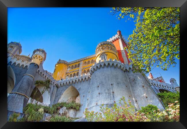 Scenic colorful Park and National Palace of Pena in Sintra, Portugal Framed Print by Elijah Lovkoff