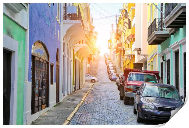 San Juan streets on a bright sunny day Print by Elijah Lovkoff