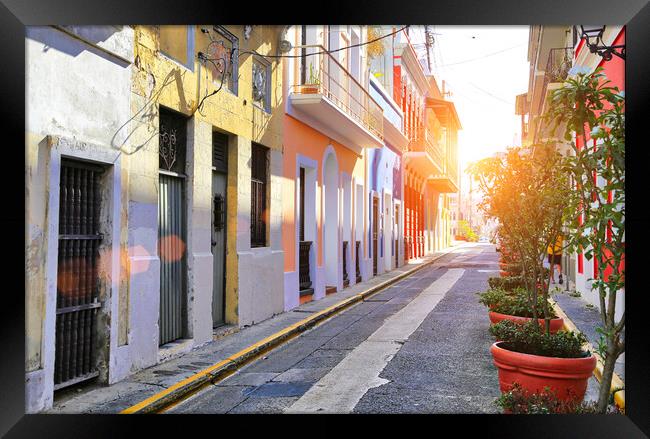 San Juan streets on a bright sunny day Framed Print by Elijah Lovkoff