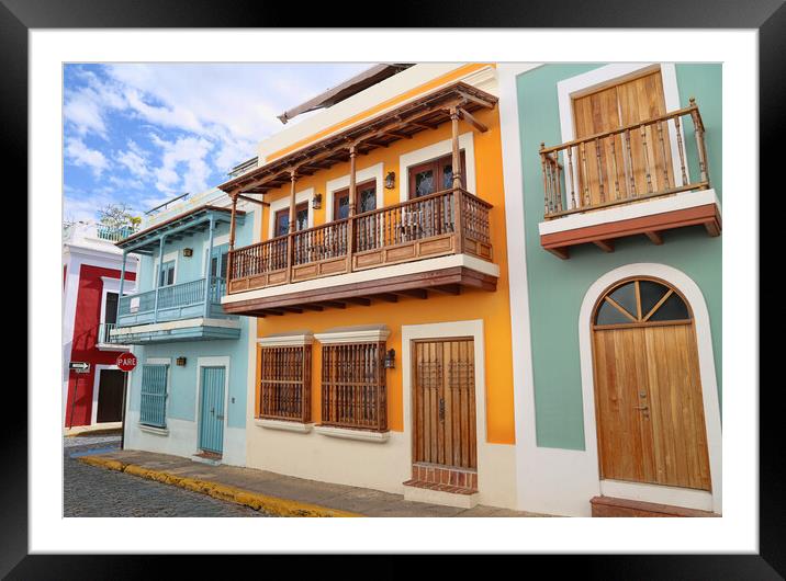 San Juan streets on a bright sunny day Framed Mounted Print by Elijah Lovkoff