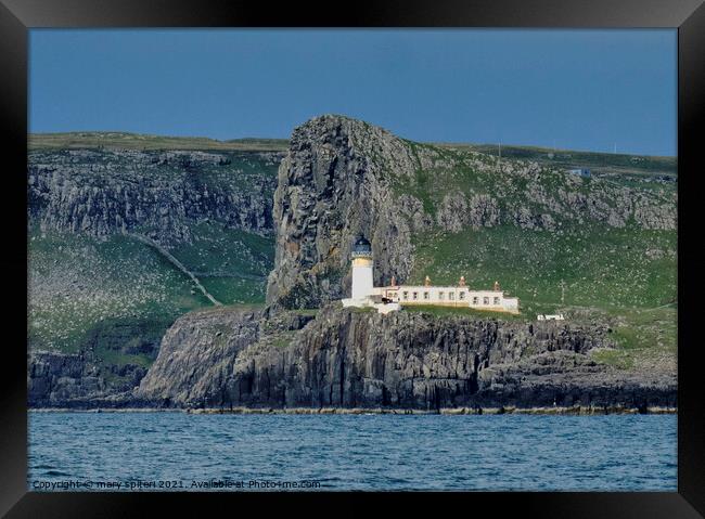 Neist Point Lighthouse, Isle of Skye Framed Print by mary spiteri