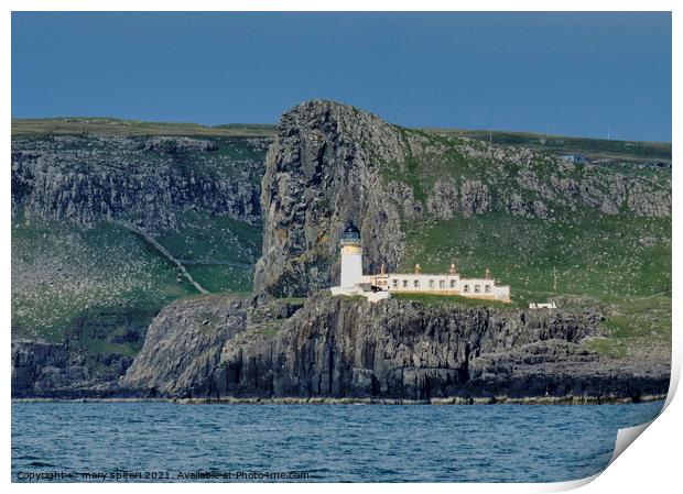 Neist Point Lighthouse, Isle of Skye Print by mary spiteri