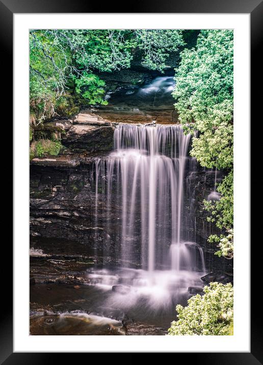 Waterfall Framed Mounted Print by Duncan Loraine