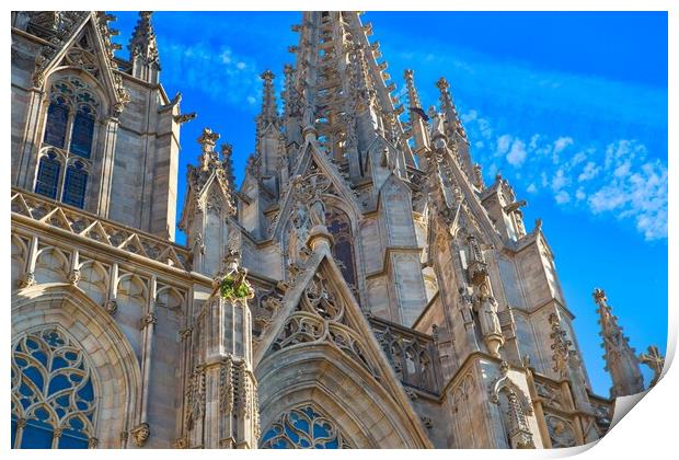 Cathedral of Barcelona located in the heart of historic Las Ramb Print by Elijah Lovkoff