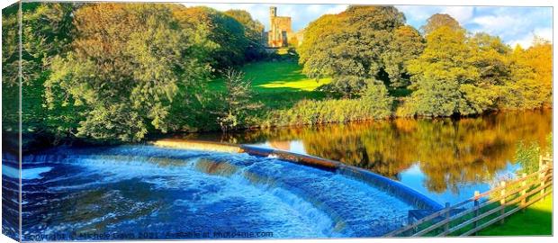 Hornby Castle and Weir Canvas Print by Michele Davis