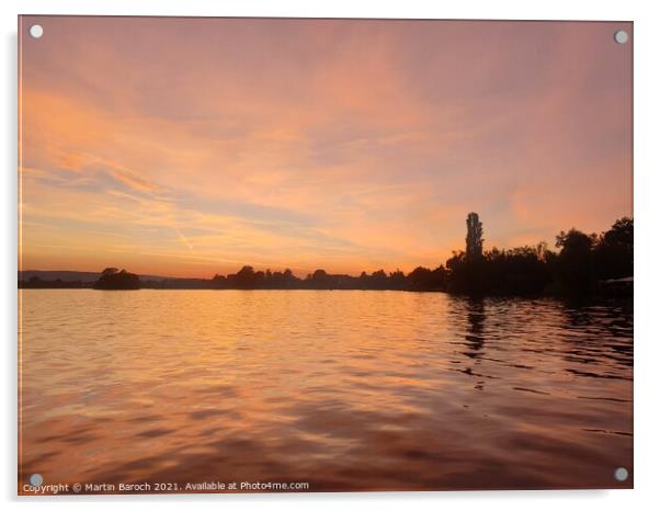 Lake Zug Sunset Acrylic by Martin Baroch