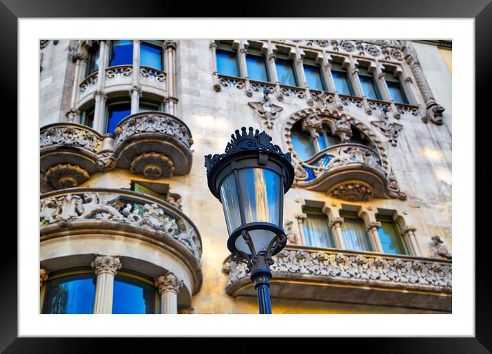 Beautiful Barcelona streets in historic center Framed Mounted Print by Elijah Lovkoff
