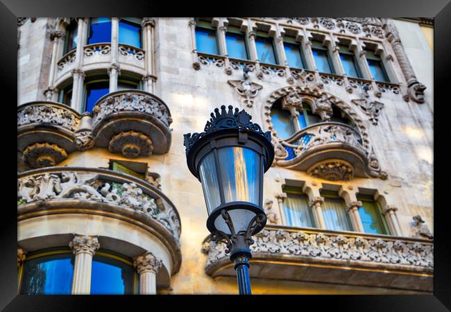 Beautiful Barcelona streets in historic center Framed Print by Elijah Lovkoff
