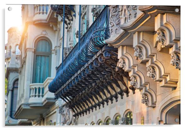 Beautiful Barcelona streets in historic center Acrylic by Elijah Lovkoff