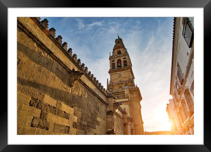 Mezquita Cathedral  at a  bright sunny day in the heart of historic center of Cordoba Framed Mounted Print by Elijah Lovkoff