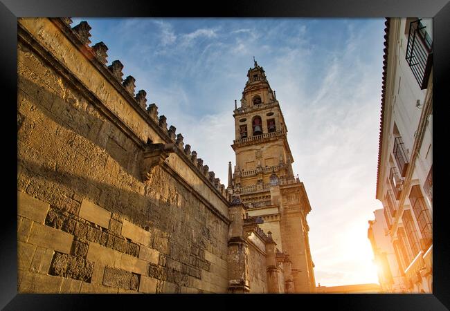 Mezquita Cathedral  at a  bright sunny day in the heart of historic center of Cordoba Framed Print by Elijah Lovkoff