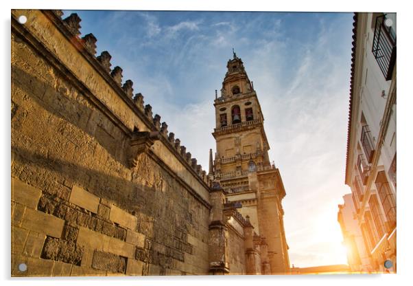 Mezquita Cathedral  at a  bright sunny day in the heart of historic center of Cordoba Acrylic by Elijah Lovkoff