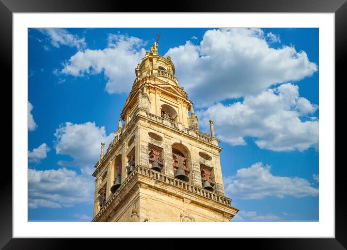 Mezquita Cathedral at a bright sunny day in the heart of historic center of Cordoba Framed Mounted Print by Elijah Lovkoff