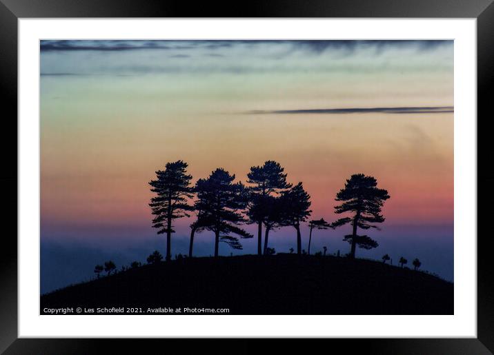 Colmer's Hill Trees  Framed Mounted Print by Les Schofield