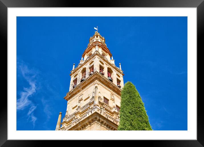 Mezquita Cathedral at a bright sunny day in the heart of historic center of Cordoba Framed Mounted Print by Elijah Lovkoff